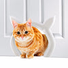 Prouder Pet Cat Door for Interior Indoor Doors, Cat Shaped, DIY Fits Most Standard Door Sizes, for Cats up to 21 lbs, Litter Box Concealer