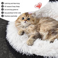 Something Different Calming Cat Beds for Indoor Cats,Anti Anxiety Round Fluffy Cat Bed,Soft Plush Pet Cushions,Dount Pet Bed with Slip-Resistant and Waterproof Bottom,Machine Washable,20”,Dark Grey