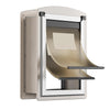 FreeStanding Cat Door for Interior & Exterior Walls, Cat Door with Steel Frame and Telescoping Tunnel, Magnetic Two Flaps Design and Two Sliding Lock Panels, Easy to Install, Champagne Gold.