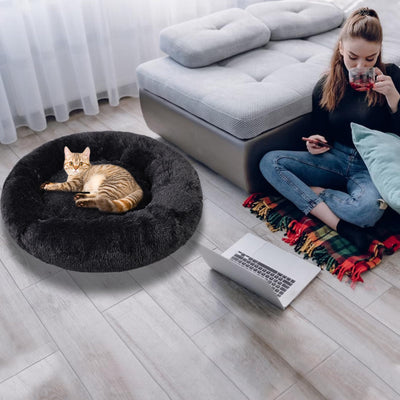 Cat Beds for Indoor Cats, 20 Inch Dog Bed for Small Melium Large Dogs, Washable-Round Pet Bed for Puppy and Kitten with Slip-Resistant Bottom